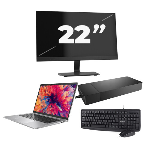 Refurbished HP ZBook Firefly 14 G9 - Intel Core i7-12e Generatie - 14 inch - 8GB RAM - 256GB SSD - Windows 11 + 1x 22 inch Monitor Tweedehands