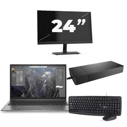 Refurbished HP ZBook Firefly 15 G7 - Intel Core i7-10e Generatie - 15 inch - 8GB RAM - 256GB SSD - Windows 11 + 1x 24 inch Monitor Tweedehands