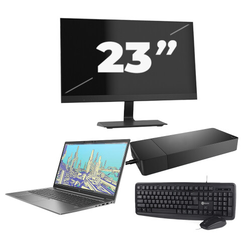 Refurbished HP ZBook Firefly 15 G8 - Intel Core i7-11e Generatie - 15 inch - 8GB RAM - 256GB SSD - Windows 11 Home + 1x 23 inch Monitor Tweedehands