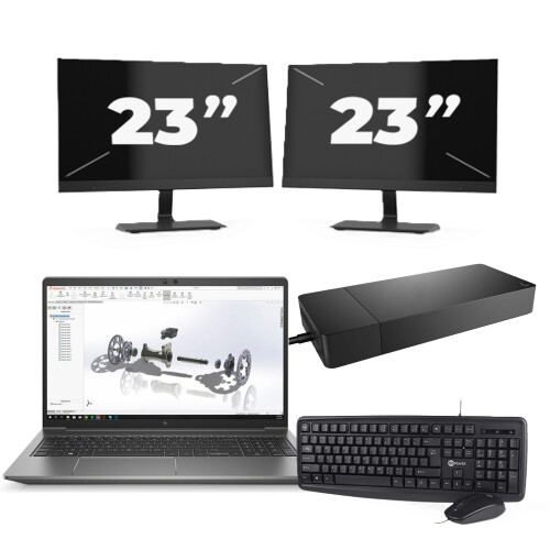 Refurbished HP ZBook Power G8 - Intel Core i7-11e Generatie - 15 inch - 16GB RAM - 256GB SSD - Windows 11 + 2x 23 inch Monitor Tweedehands