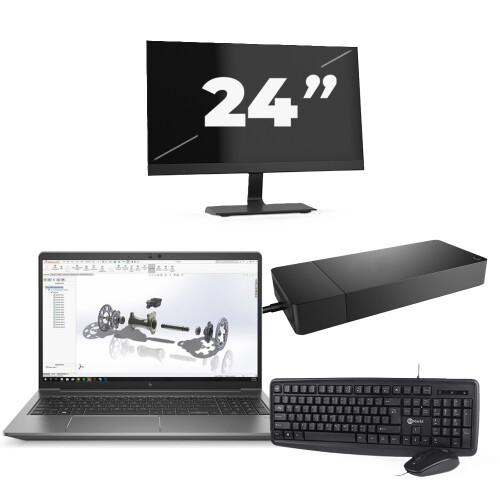 Refurbished HP ZBook Power G8 - Intel Core i7-11e Generatie - 15 inch - 16GB RAM - 256GB SSD - Windows 11 + 1x 24 inch Monitor Tweedehands