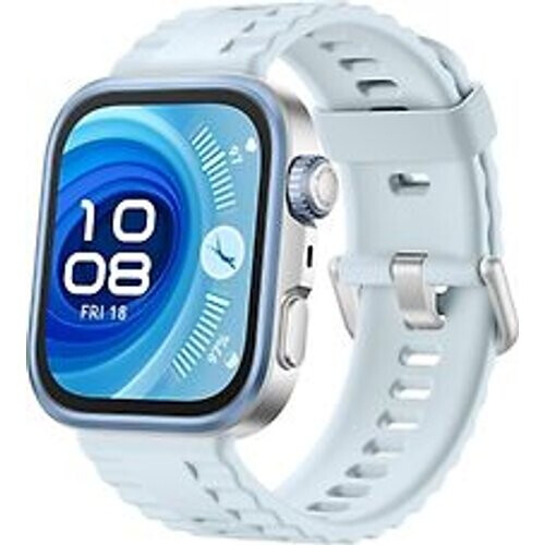 Refurbished Huawei Watch Fit 4 Pro 40 mm zilver met fluoro-elastomeer bandje blauw Tweedehands