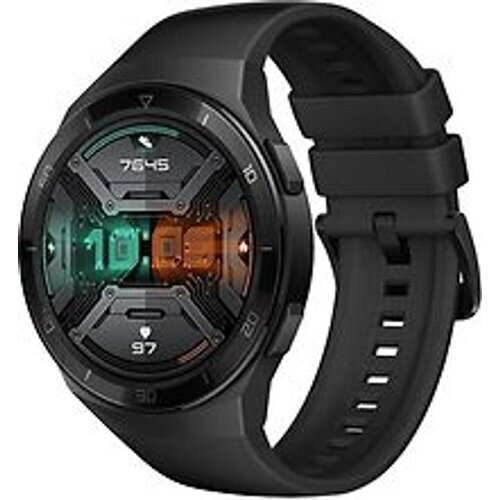 Refurbished Huawei Watch GT 2e 46 mm zwart met siliconenarmband zwart Tweedehands