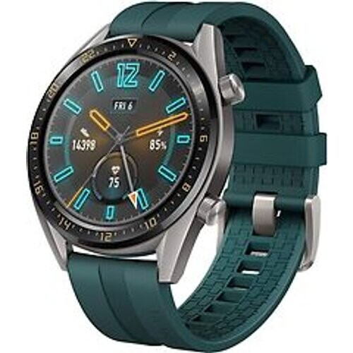 Refurbished Huawei Watch GT 46,5 mm grijs met siliconenarmband groen [active edition] Tweedehands