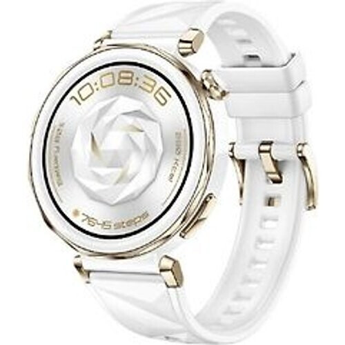 Refurbished Huawei Watch GT 5 Pro 42 mm keramische kast witte met fluorelastomeer bandje witte Tweedehands