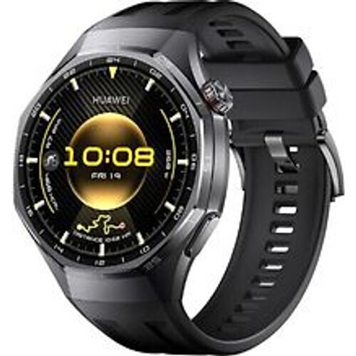 Refurbished Huawei Watch GT 6 Pro 46 mm titaniumm kast zwart met fluorelastomeer bandje zwart Tweedehands