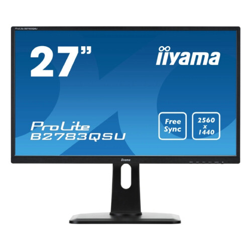 Refurbished iiyama ProLite B2783QSU-B1 - 27 inch - 2560x1440 - DP - DVI - HDMI - Zwart Tweedehands