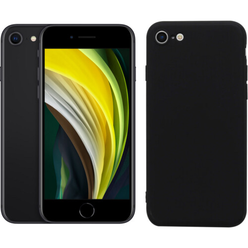 Refurbished iPhone SE 2020 64GB Zwart (Licht gebruikt) + BlueBuilt Back Cover Zwart Tweedehands