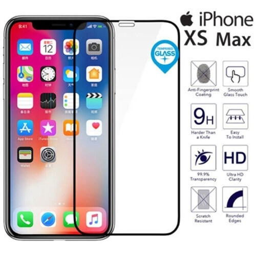 Refurbished iPhone XS Max 9h 3D Tempered Glass Screen Protector-Black Tweedehands