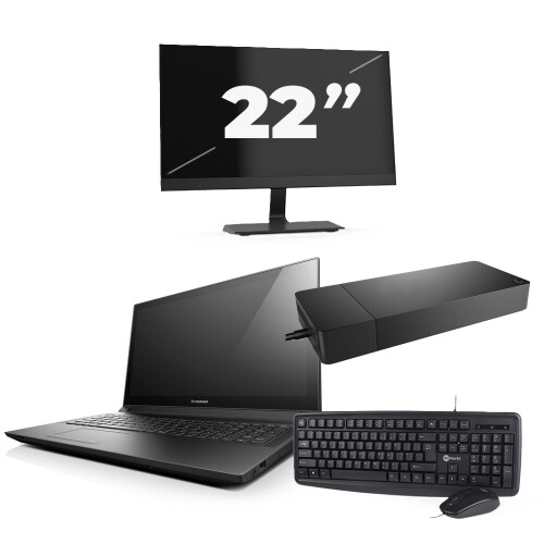 Refurbished Lenovo B50-70 - Intel Core i3-4e Generatie - 15 inch - 8GB RAM - 256GB SSD - Windows 11 Home + 1x 22 inch Monitor Tweedehands