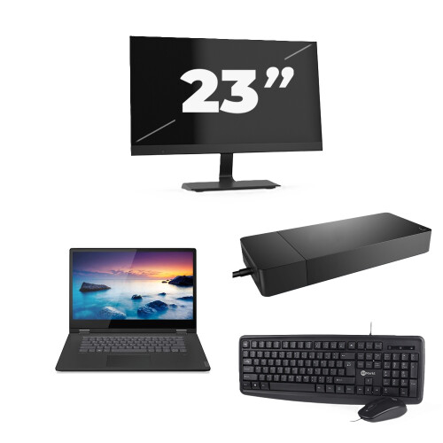 Refurbished Lenovo IdeaPad C340-15IIL - Intel Core i7-10e Generatie - 15 inch - 16GB RAM - 256GB SSD - Windows 11 Home + 1x 23 inch Monitor Tweedehands