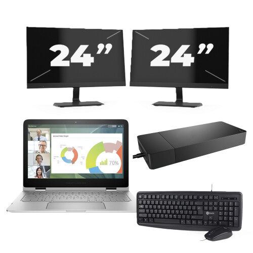 Refurbished Lenovo ThinkBook 13s G2 - Intel Core i5-11e Generatie - 13 inch - 8GB RAM - 256GB SSD - Windows 11 Home + 2x 24 inch Monitor Tweedehands