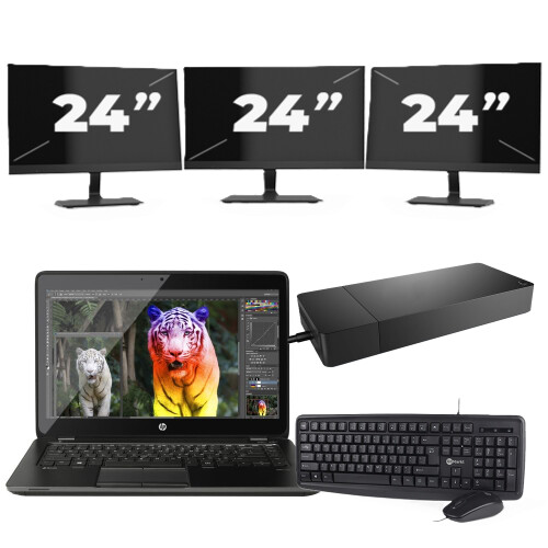 Refurbished Lenovo ThinkBook 14 G2 - Intel Core i5-11e Generatie - 14 inch - 16GB RAM - 256GB SSD - Windows 11 Home + 3x 24 inch Monitor Tweedehands