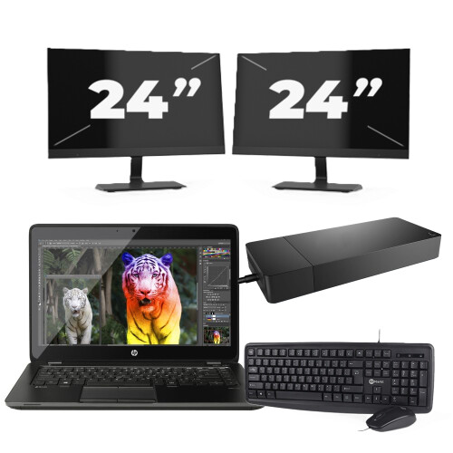 Refurbished Lenovo ThinkBook 14 G2 - Intel Core i5-11e Generatie - 14 inch - 16GB RAM - 256GB SSD - Windows 11 Home + 2x 24 inch Monitor Tweedehands