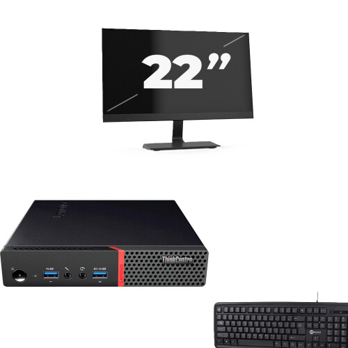 Refurbished Lenovo ThinkCentre M700 USFF - Intel Core i7-6e Generatie - 8GB RAM - 256GB SSD - Windows 11 + 1x 22 inch Monitor Tweedehands