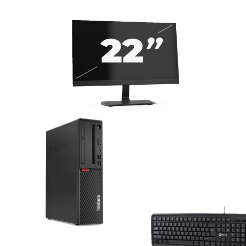Refurbished Lenovo ThinkCentre M720s SFF - Intel Core i3-9e Generatie - 8GB RAM - 256GB SSD - Windows 11 + 1x 22 inch Monitor Tweedehands