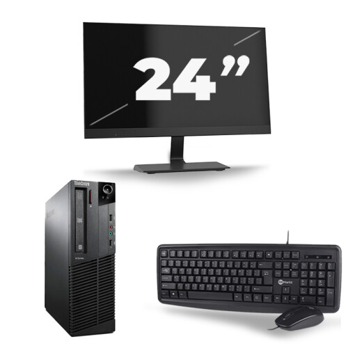 Refurbished Lenovo ThinkCentre M92P SFF - Intel Core i5-3e Generatie - 8GB RAM - 256GB SSD - Windows 10 + 1x 24 inch Monitor Tweedehands