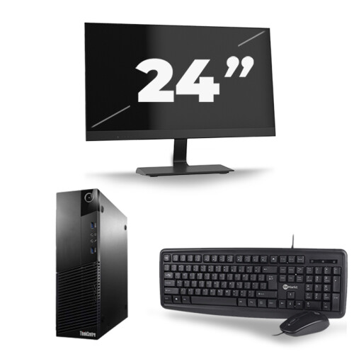 Refurbished Lenovo ThinkCentre M93p USFF - Intel Core i5-4e Generatie - 8GB RAM - 256GB SSD - Windows 10 + 1x 24 inch Monitor Tweedehands