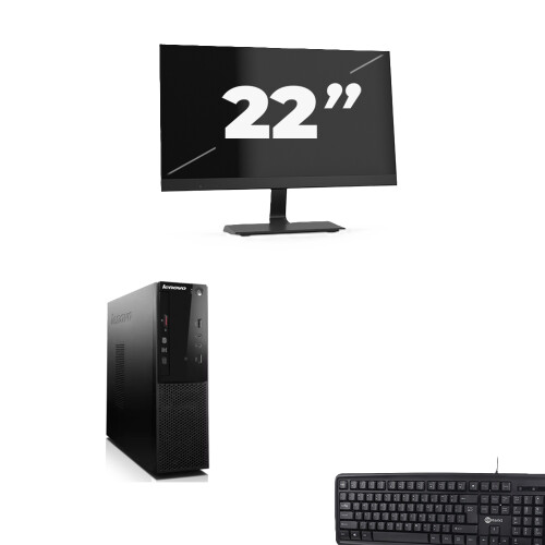 Refurbished Lenovo ThinkCentre S500 SFF - Intel Core i5-4e Generatie - 8GB RAM - 256GB SSD - Windows 10 + 1x 22 inch Monitor