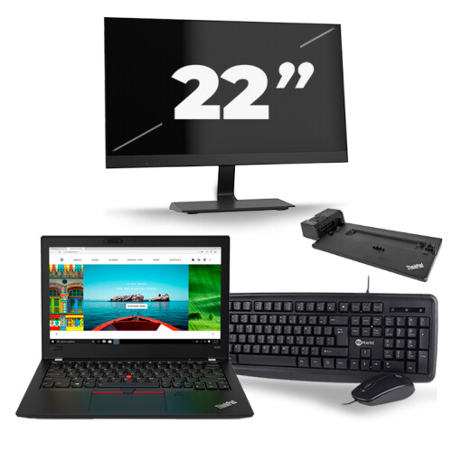 Refurbished Lenovo Thinkpad A285 - AMD Ryzen 5 2500U - 12 inch - 8GB RAM - 256GB SSD - Windows 10 + 1x 22 inch Monitor Tweedehands