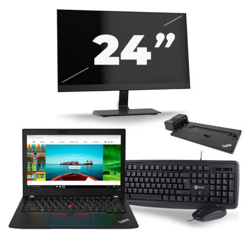 Refurbished Lenovo Thinkpad A285 - AMD Ryzen 5 2500U - 12 inch - 8GB RAM - 256GB SSD - Windows 10 + 1x 24 inch Monitor Tweedehands