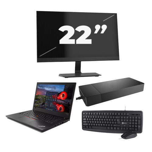 Refurbished Lenovo ThinkPad A485 - AMD Ryzen 5 2500U - 14 inch - 16GB RAM - 256GB SSD - Windows 11 Home + 1x 22 inch Monitor Tweedehands