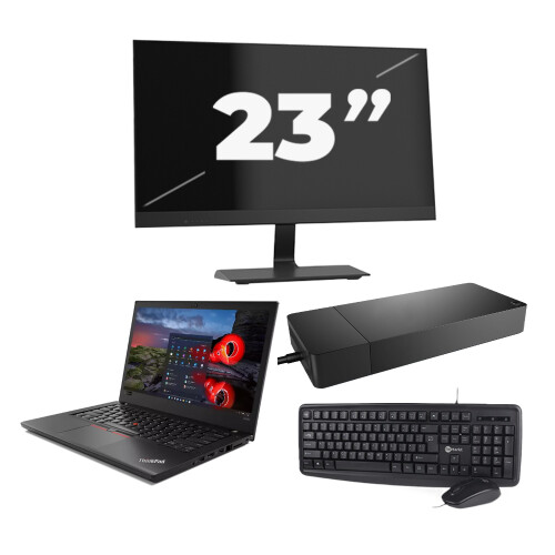 Refurbished Lenovo ThinkPad A485 - AMD Ryzen 5 2500U - 14 inch - 16GB RAM - 256GB SSD - Windows 11 Home + 1x 23 inch Monitor Tweedehands
