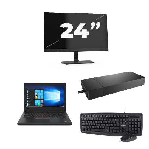 Refurbished Lenovo ThinkPad A485 - AMD Ryzen 5 2500U - 14 inch - 8GB RAM - 256GB SSD - Windows 10 + 1x 24 inch Monitor Tweedehands