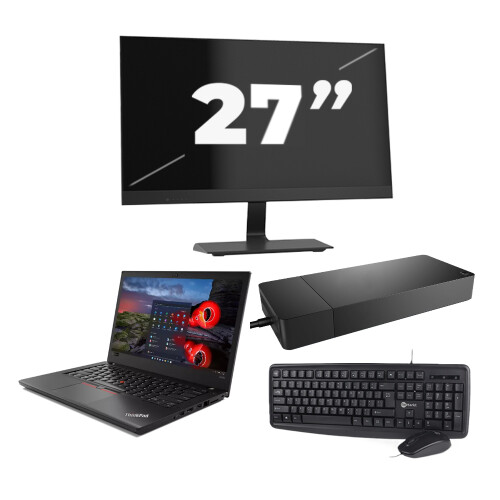Refurbished Lenovo ThinkPad A485 - AMD Ryzen 5 2500U - 14 inch - 8GB RAM - 256GB SSD - Windows 11 Home + 1x 27 inch Monitor Tweedehands