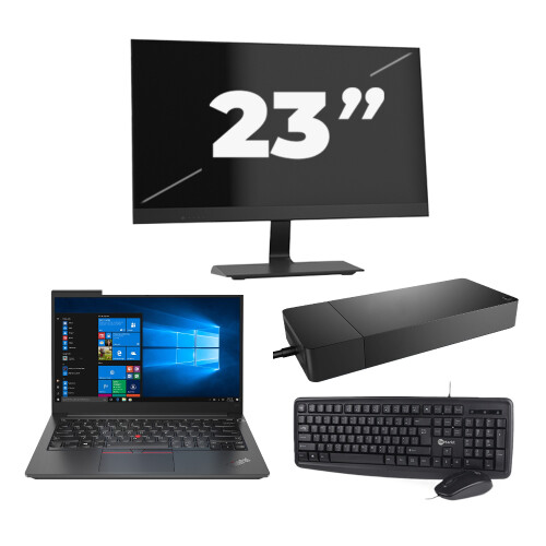 Refurbished Lenovo Thinkpad E14 G2 - Intel Core i3-11e Generatie - 14 inch - 8GB RAM - 256GB SSD - Windows 11 Home + 1x 23 inch Monitor Tweedehands