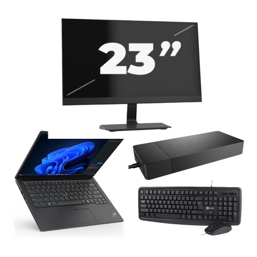 Refurbished Lenovo ThinkPad E14 - Intel Core i3-10e Generatie - 14 inch - 8GB RAM - 256GB SSD - Windows 11 + 1x 23 inch Monitor Tweedehands