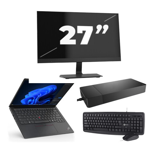 Refurbished Lenovo ThinkPad E14 - Intel Core i3-10e Generatie - 14 inch - 8GB RAM - 256GB SSD - Windows 11 Home + 1x 27 inch Monitor Tweedehands