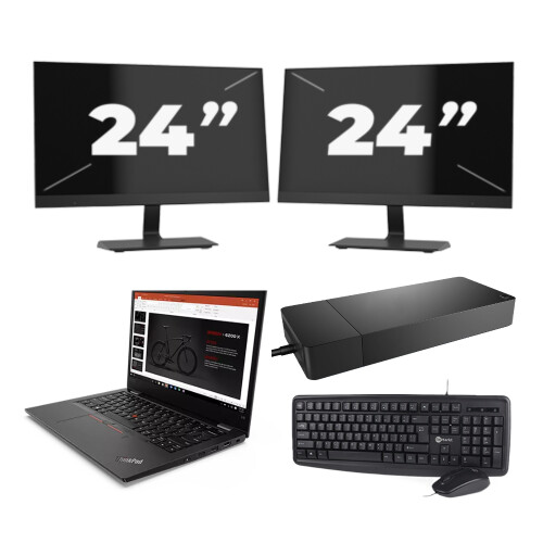 Refurbished Lenovo ThinkPad L13 G2 - Intel Core i3-11e Generatie - 13 inch - 8GB RAM - 256GB SSD - Windows 11 Home + 2x 24 inch Monitor Tweedehands