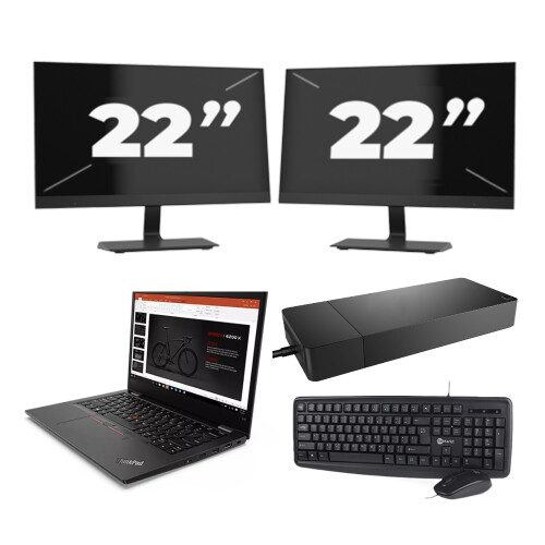 Refurbished Lenovo ThinkPad L13 G2 - Intel Core i3-11e Generatie - 13 inch - 8GB RAM - 256GB SSD - Windows 11 Home + 2x 22 inch Monitor Tweedehands