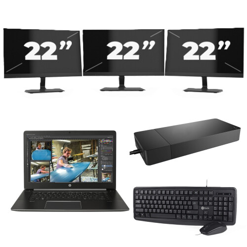 Refurbished Lenovo Thinkpad L13 G3 - Intel Core i5-13e Generatie - 13 inch - 16GB RAM - 256GB SSD - Windows 11 Home + 3x 22 inch Monitor Tweedehands