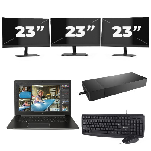 Refurbished Lenovo Thinkpad L13 G3 - Intel Core i5-13e Generatie - 13 inch - 16GB RAM - 256GB SSD - Windows 11 Home + 3x 23 inch Monitor Tweedehands