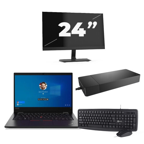 Refurbished Lenovo ThinkPad L13 Gen 2 - Intel Core i3-11e Generatie - 13 inch - 8GB RAM - 256GB SSD - Windows 11 + 1x 24 inch Monitor Tweedehands