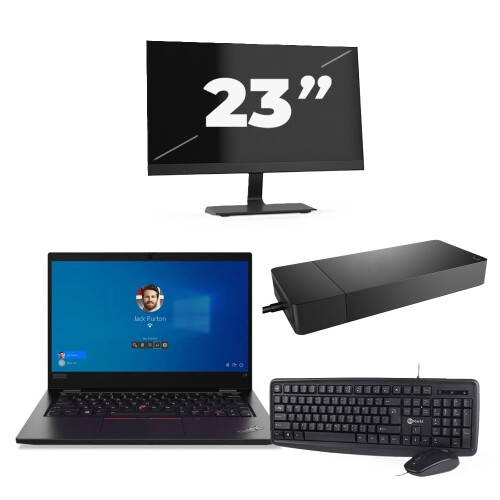 Refurbished Lenovo ThinkPad L13 Gen 2 - Intel Core i3-11e Generatie - 13 inch - 8GB RAM - 256GB SSD - Windows 11 + 1x 23 inch Monitor Tweedehands