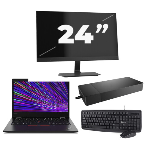 Refurbished Lenovo ThinkPad L13 - Intel Core i3-10e Generatie - 13 inch - 8GB RAM - 256GB SSD - Windows 11 Home + 1x 24 inch Monitor Tweedehands