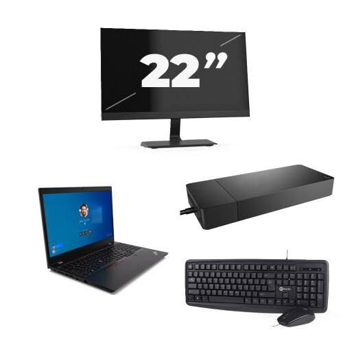 Refurbished Lenovo ThinkPad L15 G2 - Intel Core i3-11e Generatie - 15 inch - 16GB RAM - 256GB SSD - Windows 11 Home + 1x 22 inch Monitor Tweedehands