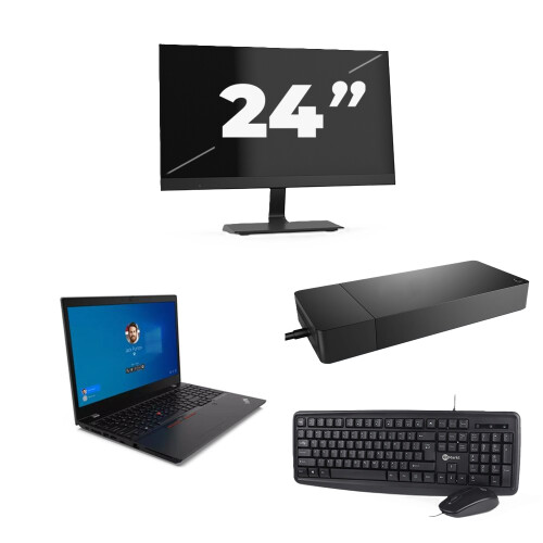 Refurbished Lenovo ThinkPad L15 G2 - Intel Core i5-11e Generatie - 15 inch - 8GB RAM - 256GB SSD - Windows 11 Home + 1x 24 inch Monitor Tweedehands