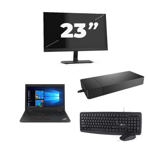 Refurbished Lenovo ThinkPad L390 - Intel Core i3-8e Generatie - 13 inch - 8GB RAM - 256GB SSD - Windows 11 + 1x 23 inch Monitor Tweedehands