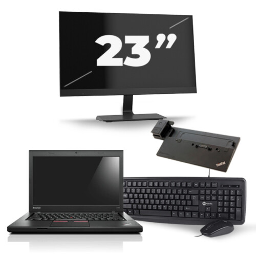Refurbished Lenovo ThinkPad L450 - Intel Core i5-5e Generatie - 14 inch - 8GB RAM - 256GB SSD - Windows 11 + 1x 23 inch Monitor Tweedehands