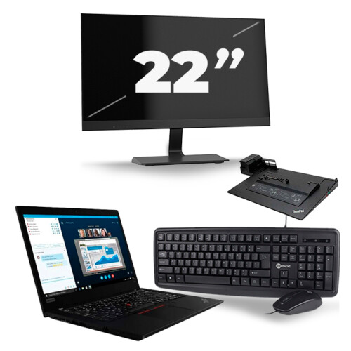 Refurbished Lenovo ThinkPad L490 - Intel Core i5-8e Generatie - 14 inch - 16GB RAM - 256GB SSD - Windows 11 + 1x 22 inch Monitor Tweedehands