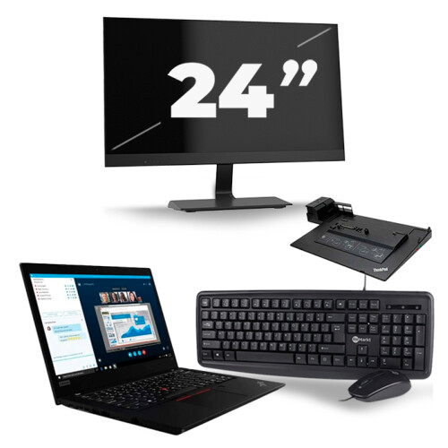 Refurbished Lenovo ThinkPad L490 - Intel Core i5-8e Generatie - 14 inch - 8GB RAM - 256GB SSD - Windows 11 + 1x 24 inch Monitor Tweedehands