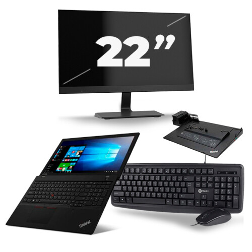 Refurbished Lenovo Thinkpad L590 - Intel Core i5-8e Generatie - 15 inch - 16GB RAM - 256GB SSD - Windows 11 + 1x 22 inch Monitor Tweedehands