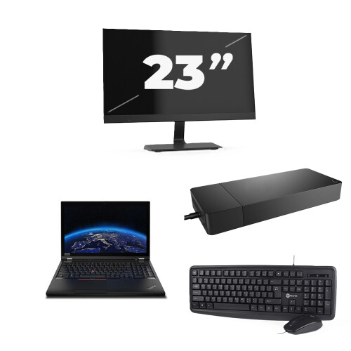 Refurbished Lenovo ThinkPad P53 - Intel Core i7-9e Generatie - 15 inch - 8GB RAM - 256GB SSD - Windows 11 Home + 1x 23 inch Monitor Tweedehands