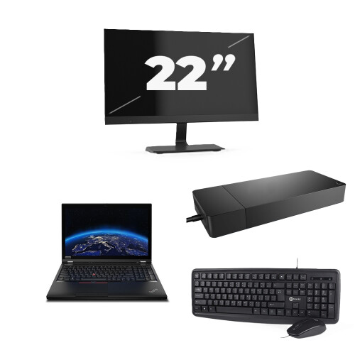 Refurbished Lenovo ThinkPad P53 - Intel Core i7-9e Generatie - 15 inch - 8GB RAM - 256GB SSD - Windows 11 Home + 1x 22 inch Monitor Tweedehands