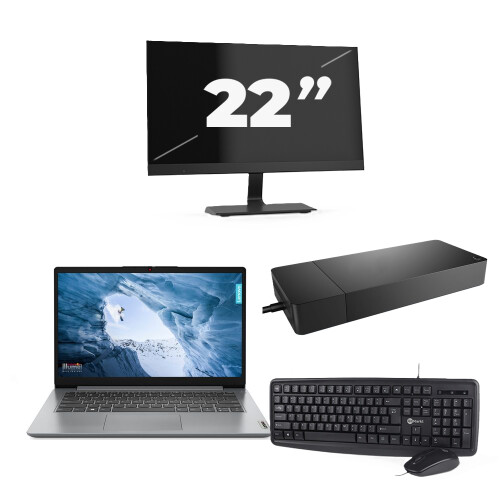 Refurbished Lenovo ThinkPad T14 Gen 1 - AMD Ryzen 5 PRO 4650U - 14 inch - 8GB RAM - 256GB SSD - Windows 11 Home + 1x 22 inch Monitor Tweedehands