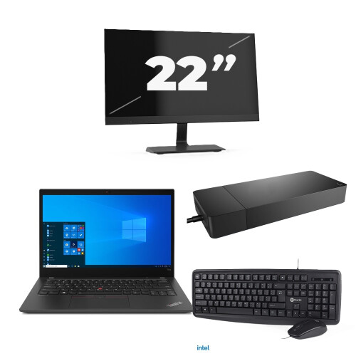 Refurbished Lenovo ThinkPad T14s - Intel Core i7-10e Generatie - 14 inch - 16GB RAM - 256GB SSD - Windows 11 Home + 1x 22 inch Monitor Tweedehands
